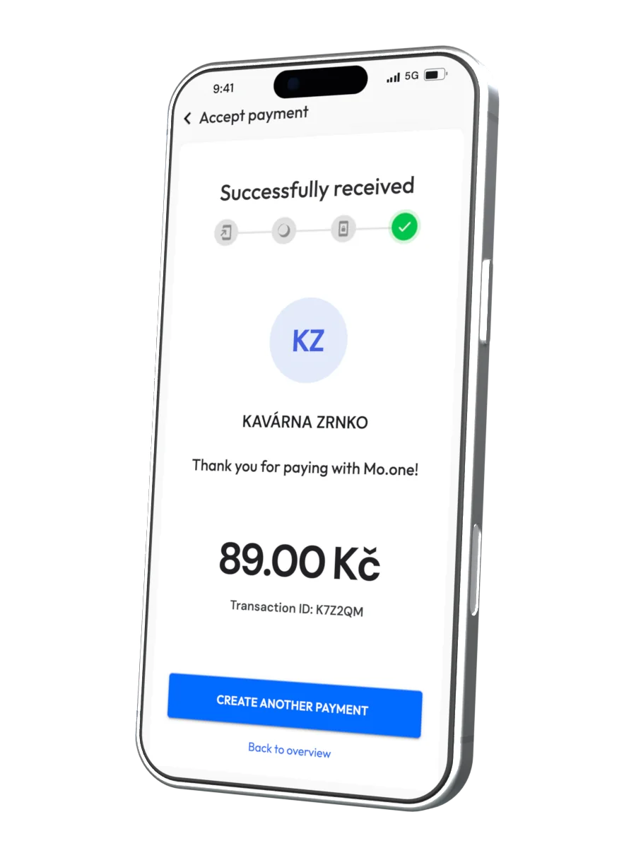 A completed payment in the Mo.one App