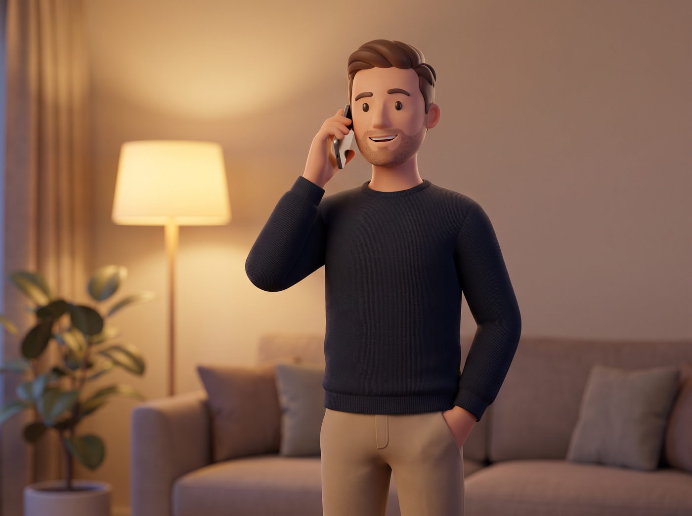 A franchisee on the phone with a merchant