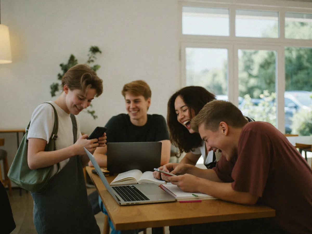 Skupina studentů plánuje první obchody u stolu v kavárně
